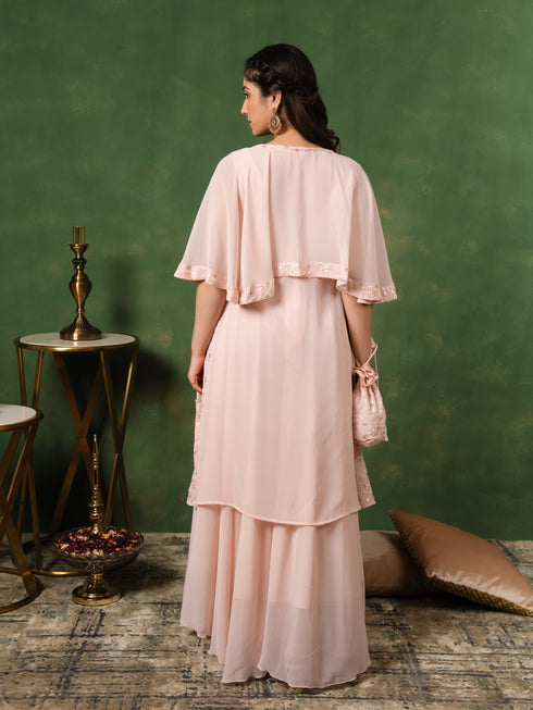 MULMUL BLUSH PINK SEQUIN EMBROIDERED CO-ORD SET MULMUL BLUSH PINK SEQUIN EMBROIDERED CO-ORD SET